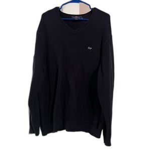 Vineyard Vines Cotton V-Neck Sweater Navy